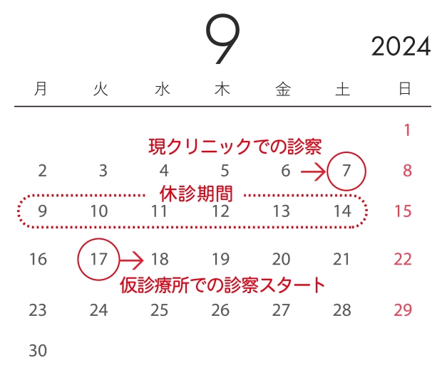 仮診療所への移転のお知らせ